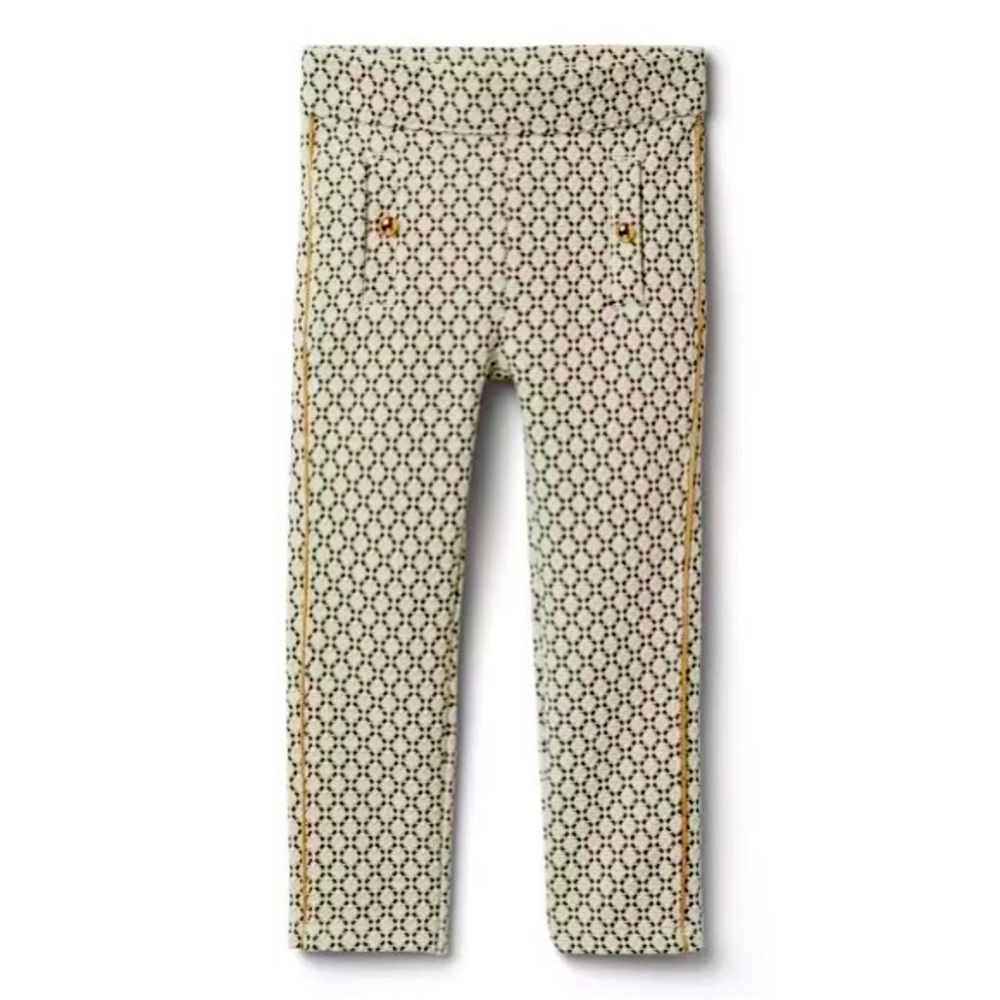 Janie and Jack Gold Metallic Weave Jacquard Pant Size 7